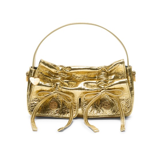 Micro metallic multi-pocketed bag - Gold