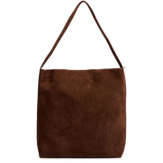 Supple suede shoulder bag - brown