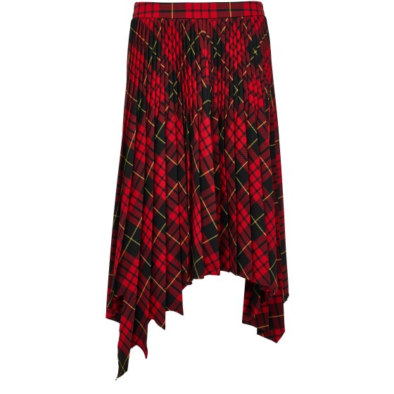 Asymmetric midi skirt - Red