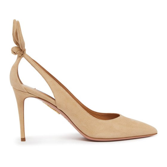 85 Bow High Heels - Beige