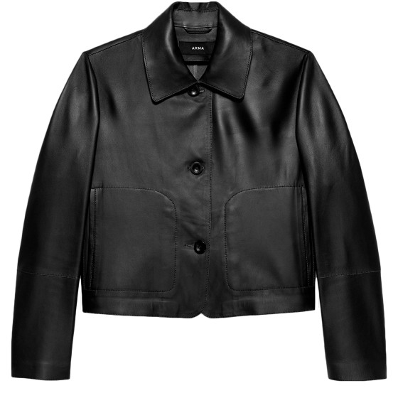 Emy lamb leather jacket - Black