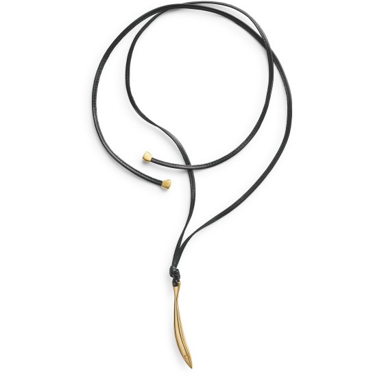 Sardine leather necklace - Black