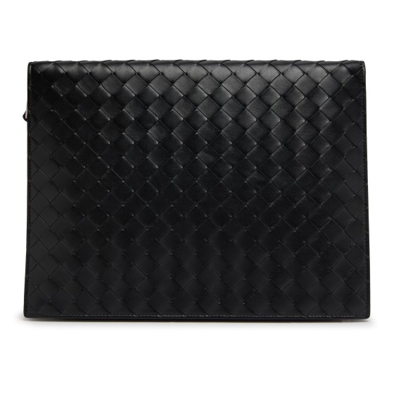 Intrecciato Medium Document Bag - Black