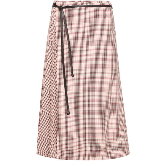 Cotton plaid skirt - Beige