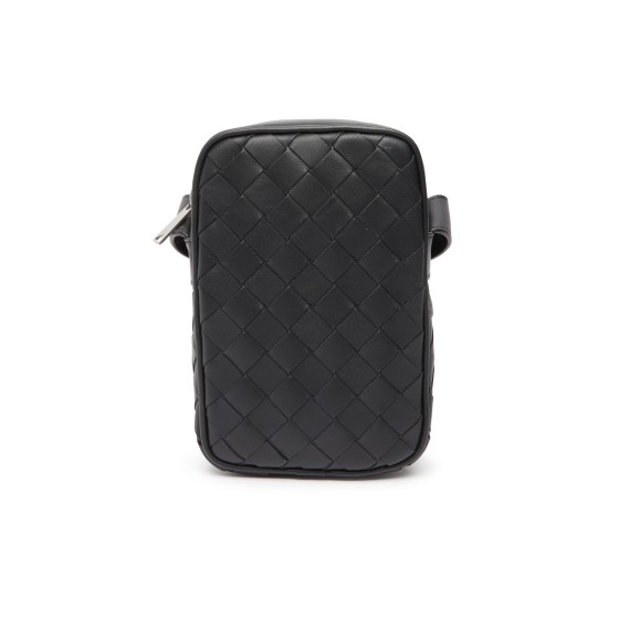 Intrecciato zippered phone pouch - Black