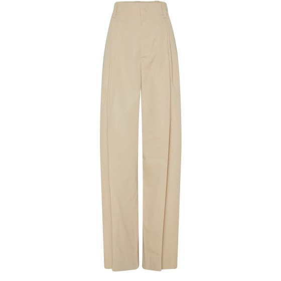 Cotton silk trousers - Beige