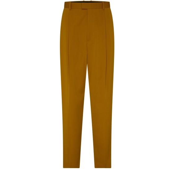 Grain-pattern wool trousers - Yellow