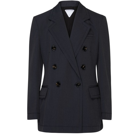 Wool twill coat - Blue