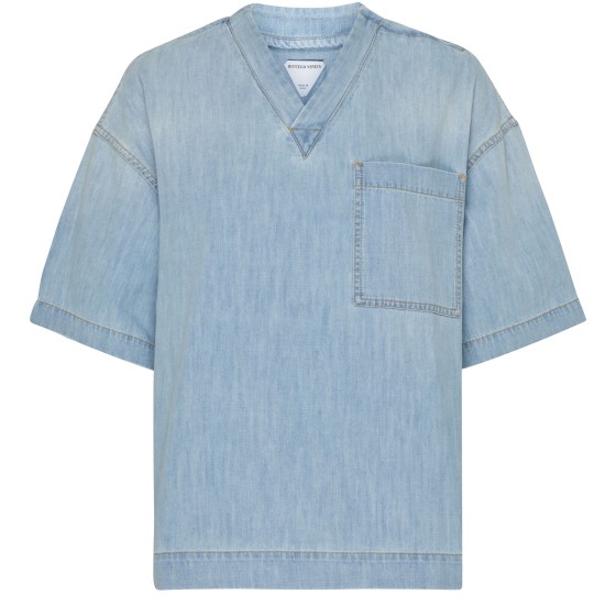 Slightly faded effect denim T-shirt - Blue