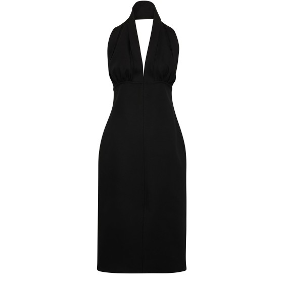 Cotton backless dress - Black