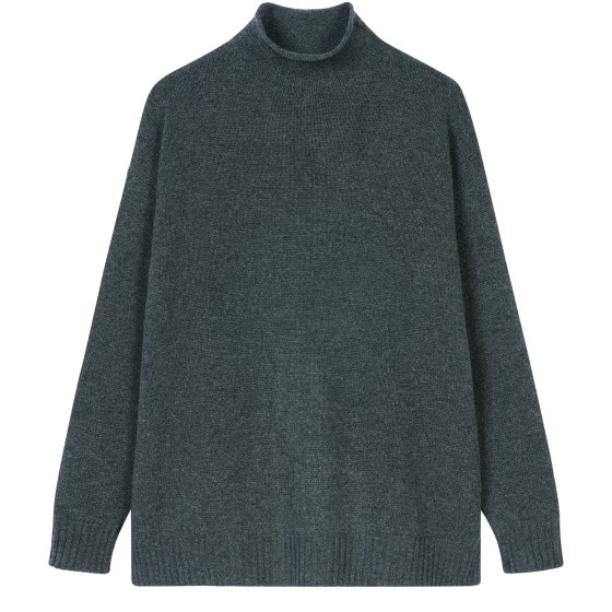 Sweater with large high neck - grey