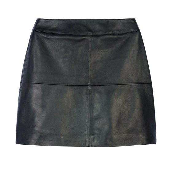 Lamb leather mini skirt - Black