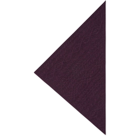 Cable knit triangle - Purple