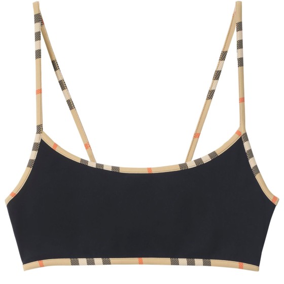 Check bikini top - Black