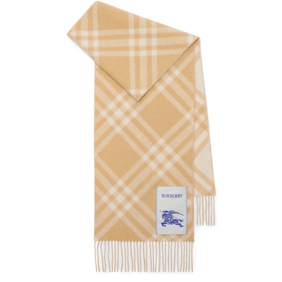 Check Cashmere Scarf - Beige