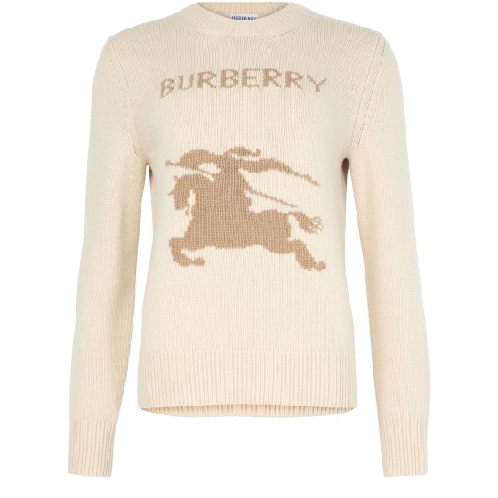 Round neck sweater with logo - Beige
