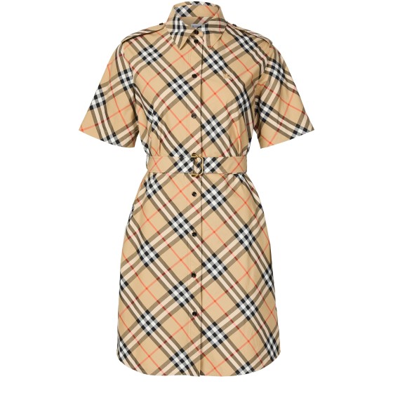 Check shirt dress - Beige