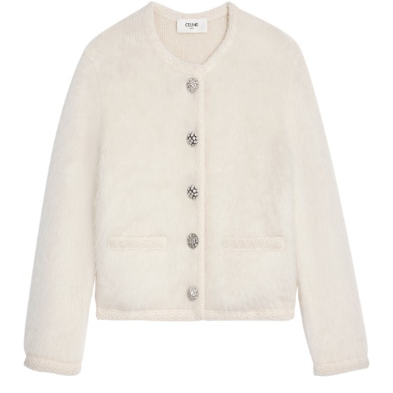 Brushed mohair cardigan - Off-white