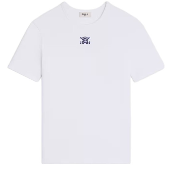 Triomphe t-shirt in ribbed cotton jersey - Off-white