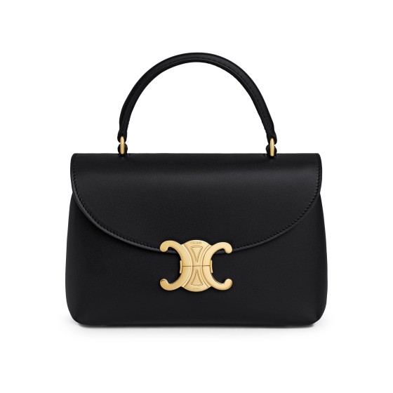 Teen Nino Glossy Cowhide Leather Handbag - Black