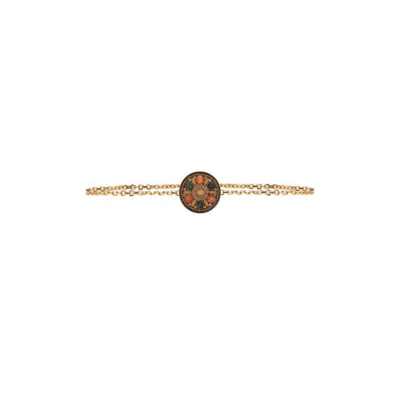 Embroidered Brass Chain - Colorful