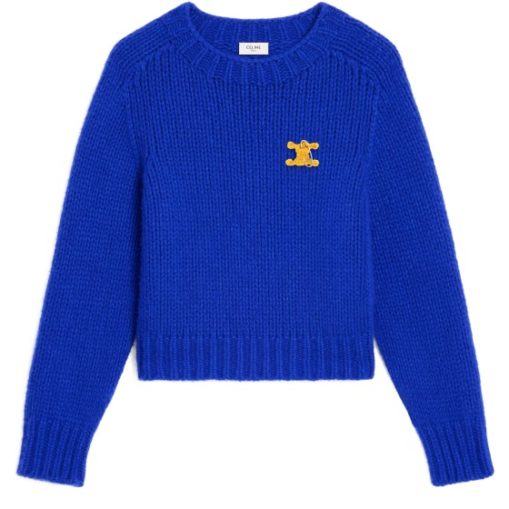 Crewneck sweater in cashmere and silk - Blue