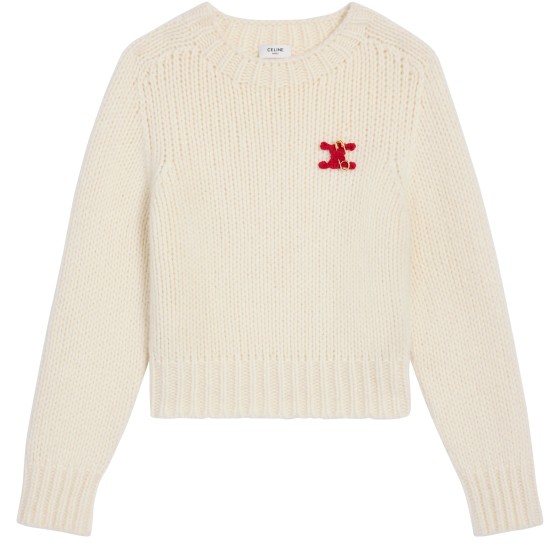 Crewneck sweater in cashmere and silk - Off-white