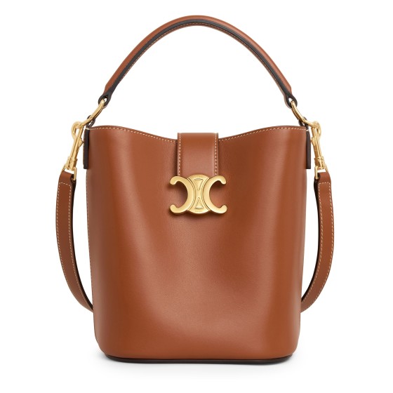 Louise small smooth leather handbag - brown