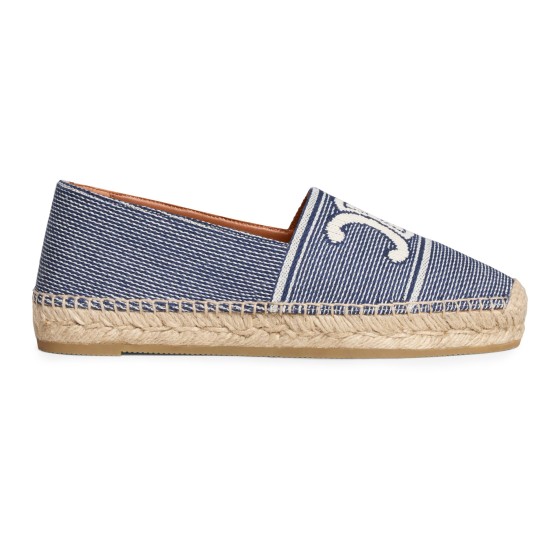 Celine striped textile espadrilles with Triomphe - Blue