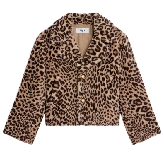 Egg-shaped peacoat in fur-effect wool - brown