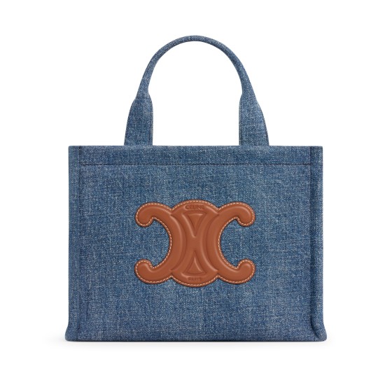 Small denim Thais tote bag - Blue