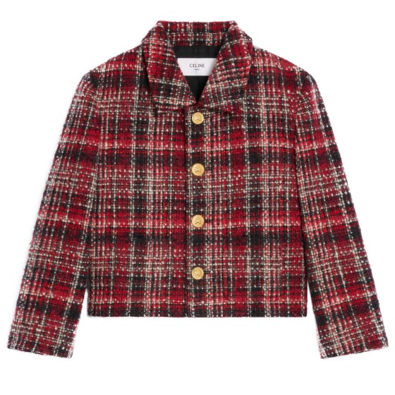 Charlotte jacket in check wool natté - Off-white