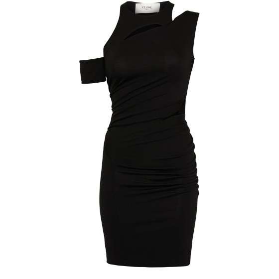 Wool Knitted Lolita Style Asymmetrical Dress - Black