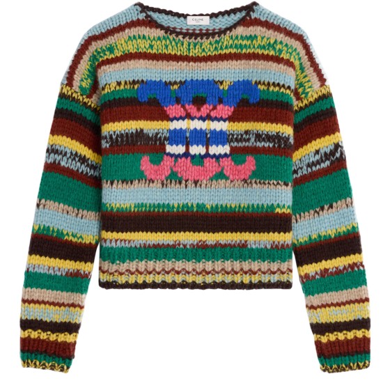 Crewneck sweater in mouline alpaca and wool - Green