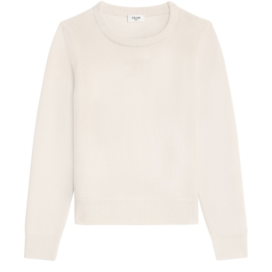 Traditional Cashmere Crewneck Sweater - Off-white