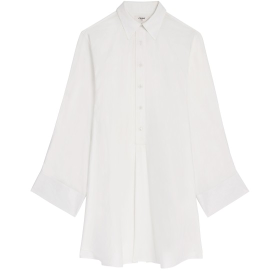 Shirt dress in cotton poplin - white