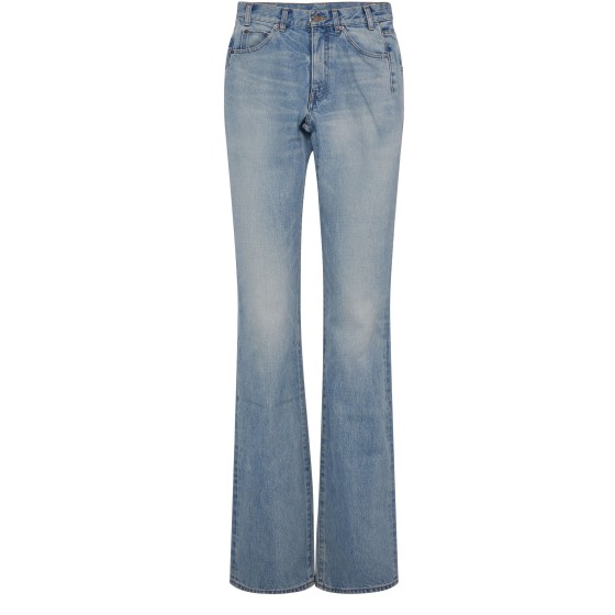 Steel Blue Wash flared serge jeans - Blue