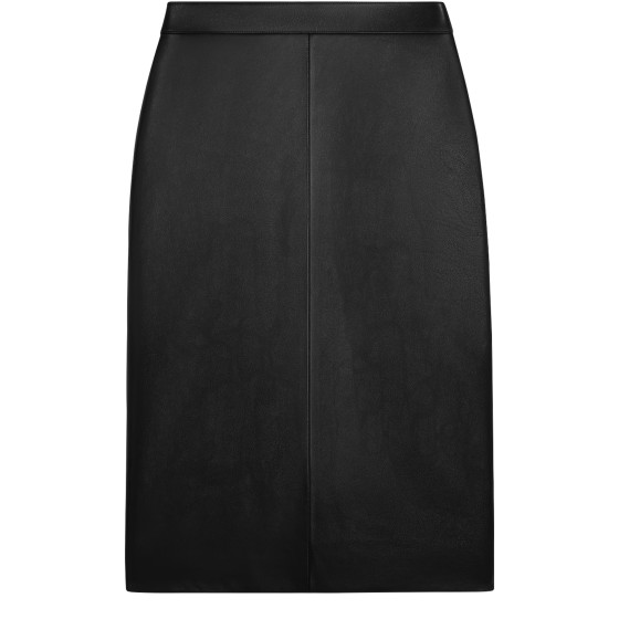Pencil skirt in soft lambskin - Black