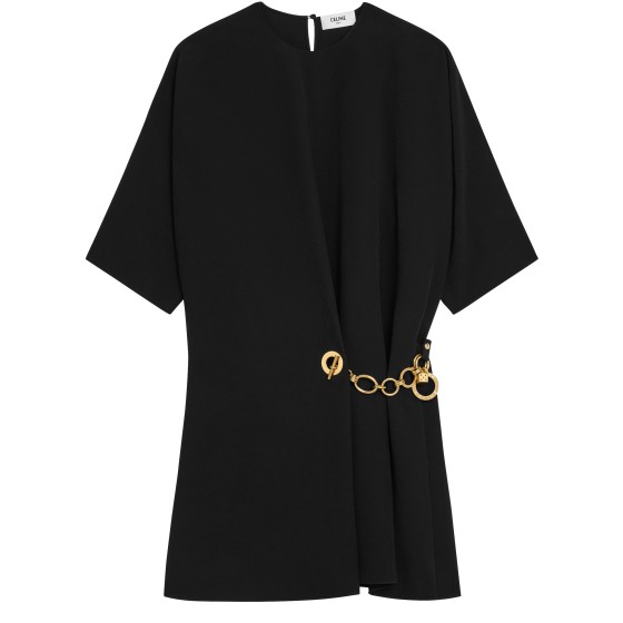 Wrap dress in cady - Black