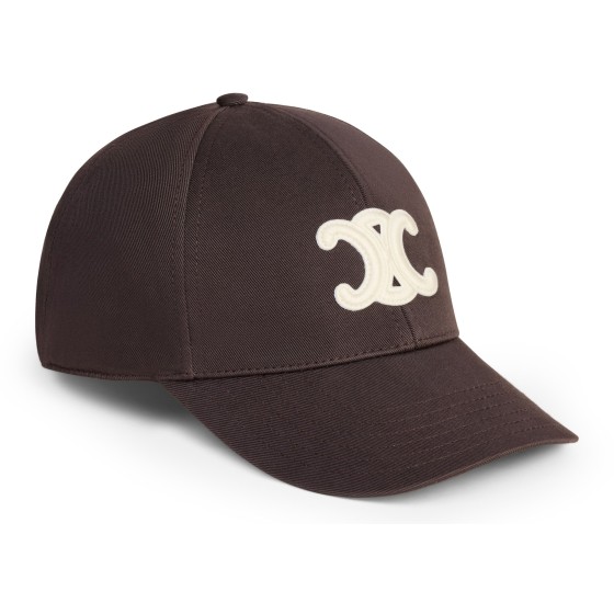 Triomphe baseball cap in cotton gabardine - brown