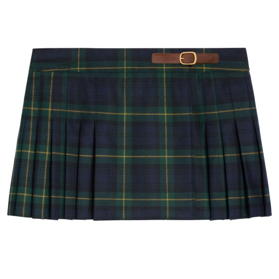 Kilt mini skirt in tartan wool - Green