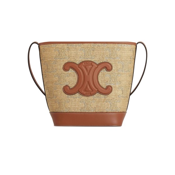 BUCKET Triomphe Small Triomphe Jacquard Botanical-Effect Fabric Bucket Bag - Silver