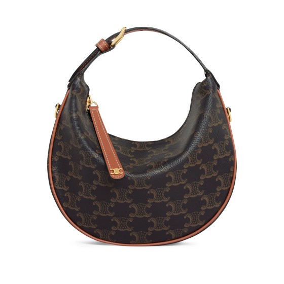 Teen Celine Lulu in Triomphe canvas and calfskin - brown