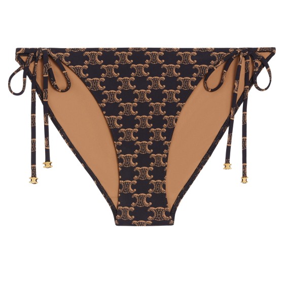 Interlocking letter jersey swim bottom - brown