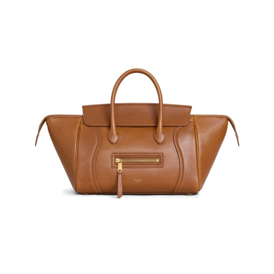 Small new luggage in supple shiny lambskin - Beige