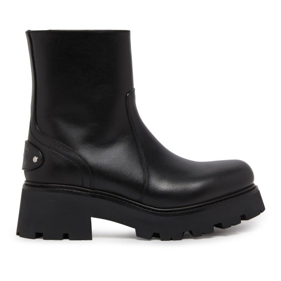 Triomphe Rangers Cowhide Leather Zipper Boots - Black