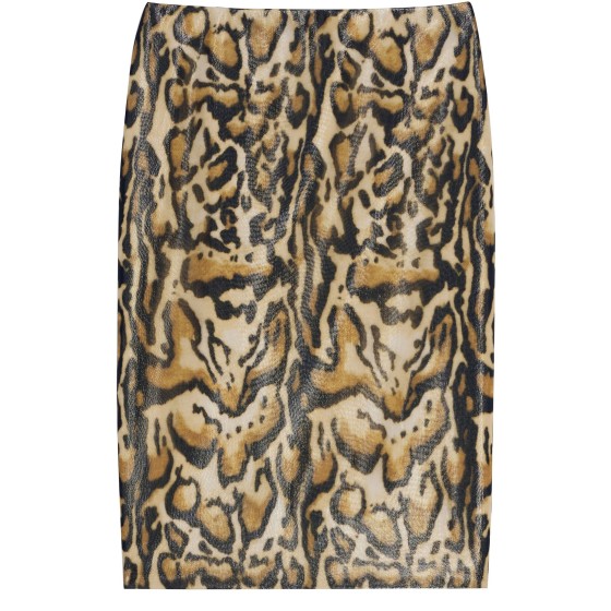 Silk georgette narrow hem skirt - Beige