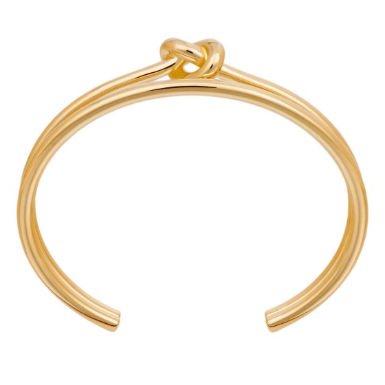 Gold-Plated Brass Double Knot Ring - Gold