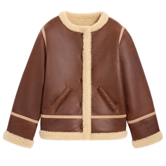 Jacket in lamb shearling - Beige