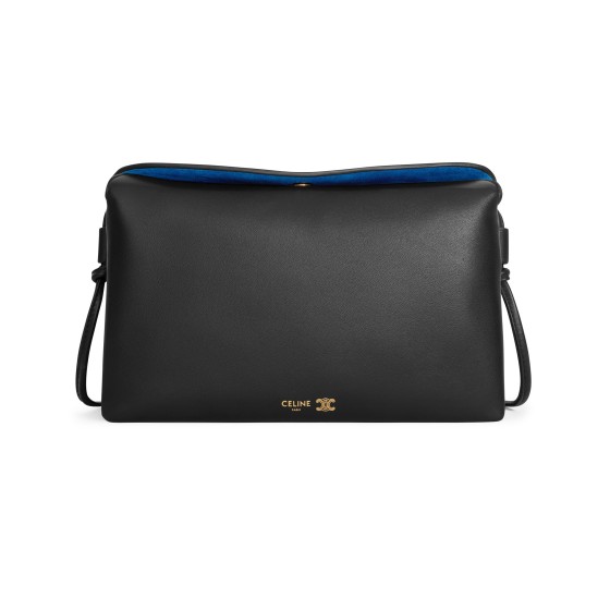 Trio flap in smooth lambskin - Black